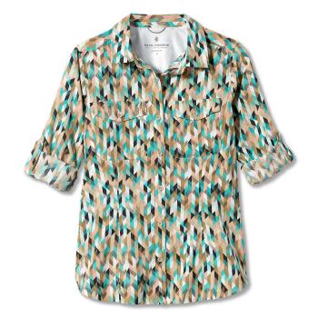 dámské triko dlouhý rukáv ROYAL ROBBINS Wmns Expedition Print L/S, Turquoise velikost: S