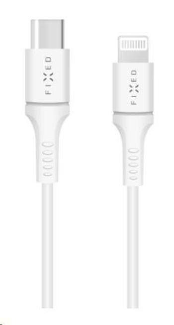 Fixed datový a nabíjecí kabel, USB-C -> Lightning (MFI), podpora PD, 60 W, délka 2 m, bílá