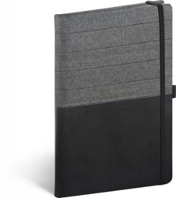 Presco Notes Skiver černošedý, linkovaný, 13 × 21 cm