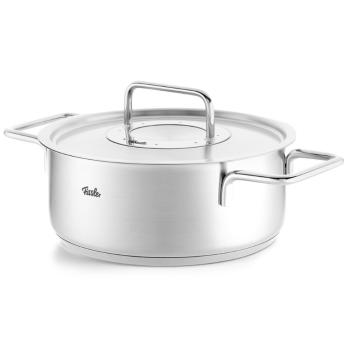 Nízký kastrol PURE 24 cm, stříbrná, nerezová ocel, Fissler