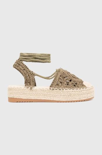 Espadrilky Answear Lab dámské, zelená barva, na platformě