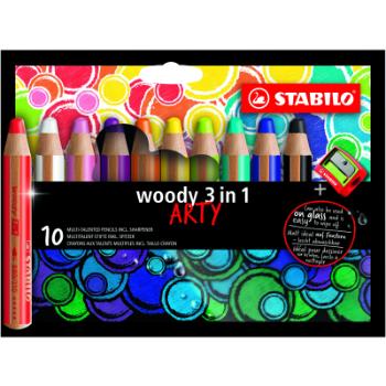 STABILO woody 3in1 10 ks pouzdro ARTY