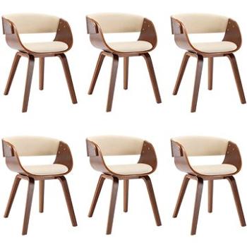 Jídelní židle 6 ks krémové ohýbané dřevo a umělá kůže (278858)