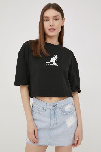 Bavlněné tričko Kangol černá barva