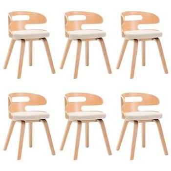 Jídelní židle 6 ks krémové ohýbané dřevo a umělá kůže (278853)