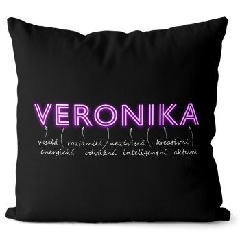 Polštář Ženská jména - NEON (Velikost: 55 x 55 cm, Jméno: Veronika)