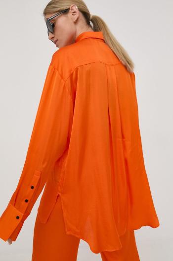 Košile Birgitte Herskind dámská, oranžová barva, relaxed, s klasickým límcem