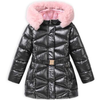Dívčí zimní kabát GLO STORY BELT černý Velikost: 164