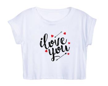 Dámské tričko Organic Crop Top I love you