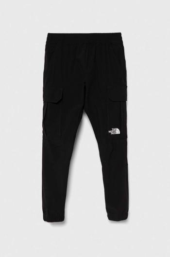 Dětské tepláky The North Face WOVEN CARGO PANT černá barva, hladké