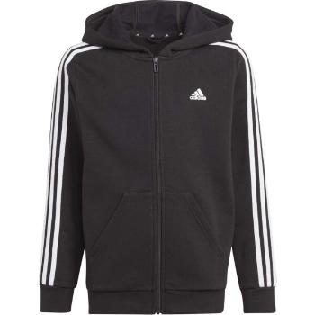 adidas 3-STRIPES FULL-ZIP HOODIE Dětská mikina, černá, velikost