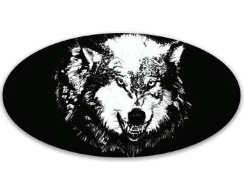 3D samolepky ovál - 5ks Wolf