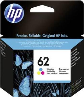 HP Inkoustová kazeta 62 originál azurová, purppurová, žlutá C2P06AE