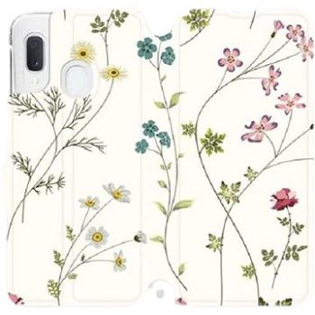 Flipové pouzdro na mobil Samsung Galaxy A20e - MD03S Tenké rostlinky s květy (5903226907649)