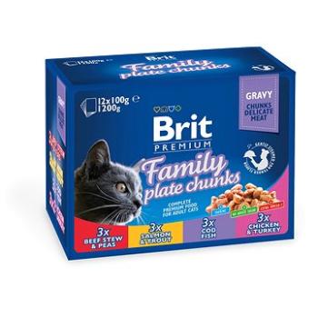 Brit Premium Cat Pouches Family Plate 12 × 100 g (8595602506255)