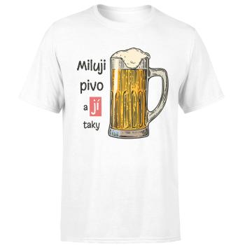 Tričko Miluji pivo - pánské (Velikost: XS, Barva trička: Bílá)