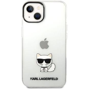 Karl Lagerfeld Choupette Logo Zadní Kryt pro iPhone 14 Transparent (KLHCP14SCTTR)