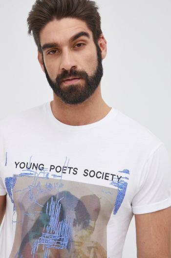 Bavlněné tričko Young Poets Society Blurry Vision Zander bílá barva, s potiskem