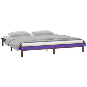 Rám postele s LED světlem medově hnědý 120×200 cm masivní dřevo, 820604 (820604)