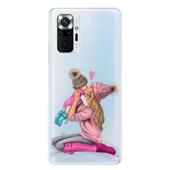 Odolné silikonové pouzdro iSaprio - Kissing Mom - Blond and Girl - Xiaomi Redmi Note 10 Pro