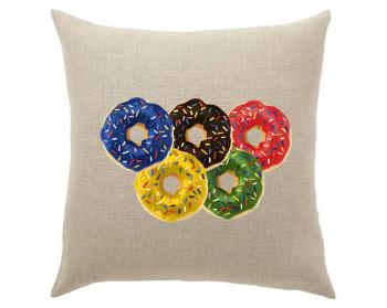 Lněný polštář Donut olympics