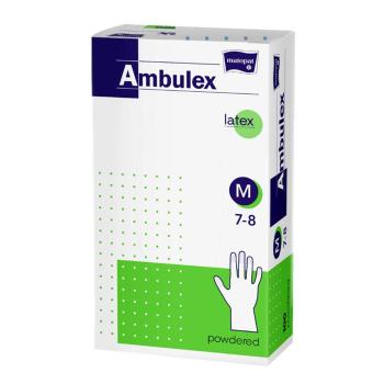 Ambulex Rukavice latexové jemně pudrované vel. M 100 ks