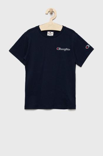 Dětské bavlněné tričko Champion 305955 tmavomodrá barva, s aplikací
