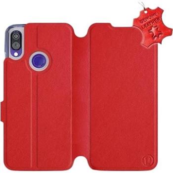 Flip pouzdro na mobil Xiaomi Redmi Note 7 - Červené - kožené -   Red Leather (5903226830114)