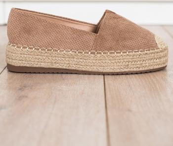 HNĚDÉ ESPADRILKY NA PLATFORMĚ BL1922KH Velikost: 39