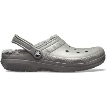 Crocs CLASSIC FUZZ LINED CLOG Dámské nazouváky, šedá, velikost 43/44