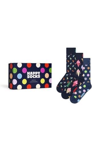 Ponožky Happy Socks Gift Box Navy 3-pack tmavomodrá barva