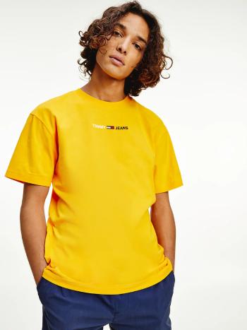 Tommy Jeans pánské žluté tričko - M (S00)