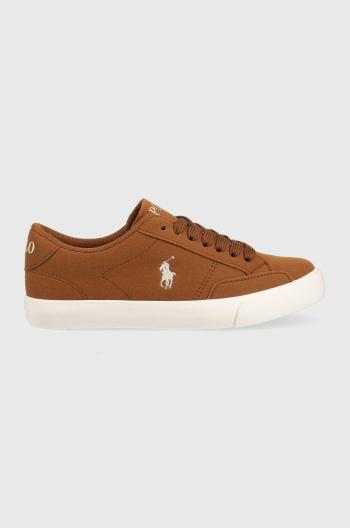 Dětské sneakers boty Polo Ralph Lauren hnědá barva