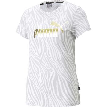 Puma ESS+ TIGER AOP TEE Dámské triko, bílá, velikost XS