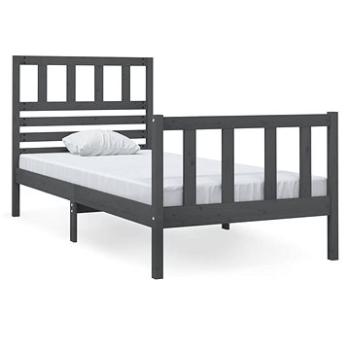 Rám postele šedý masivní dřevo 75 × 190 cm Small Single, 3101115 (3101115)