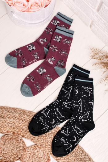 Vícebarevné vzorované ponožky Astrology Socks - duopack