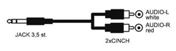 Kabel HADEX JACK 3.5 stereo/2xCINCH 10m