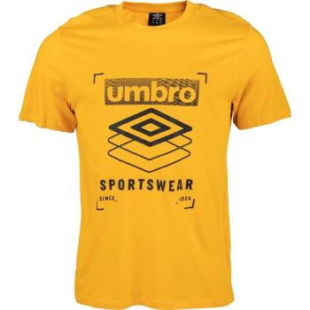 Umbro FW STACKED FRAME GRAPHIC TEE Pánské triko, žlutá, velikost S