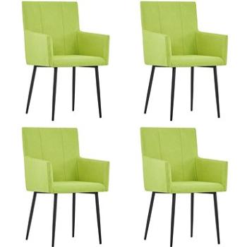 Jídelní židle s područkami 4 ks zelené textil (279702)