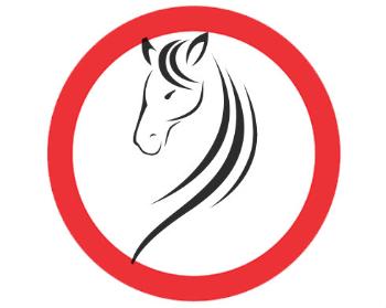Samolepky zákaz - 5ks Znak koně