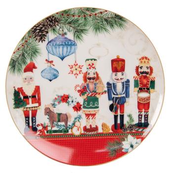 Dezertní porcelánový vánoční talířek s Louskáčky - Ø 21*2 cm 6CEDP0131