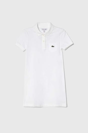 Dětské bavlněné šaty Lacoste EJ2816 001 bílá barva, mini