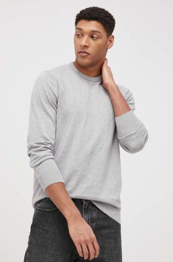 Bavlněný svetr Wrangler pánský, šedá barva, lehký