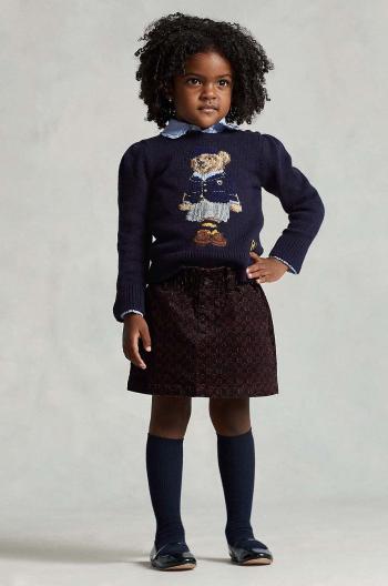 Dětský svetr se směsí vlny Polo Ralph Lauren tmavomodrá barva, lehký