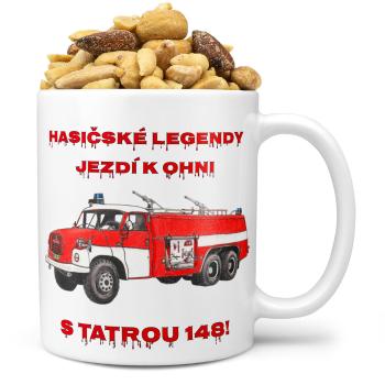 Hrnek Hasičské legendy – Tatra 148 (Náplň hrníčku: Směs slaných oříšků)