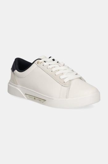 Kožené sneakers boty Tommy Hilfiger CHIC COURT SNEAKER bílá barva, FW0FW08123