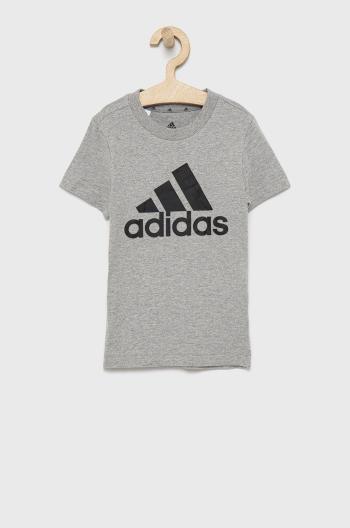 Dětské tričko adidas Performance HE9281 šedá barva, melanžové