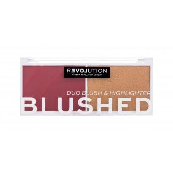Revolution Relove Colour Play Blushed Duo Blush & Highlighter 5,8 g konturovací paletka pro ženy Wishful