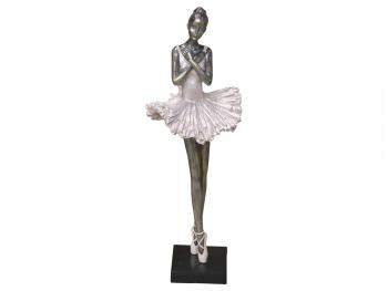 Dekorace stříbrno-růžová antik Ballerina - 36 cm 30092707 (30927-07)