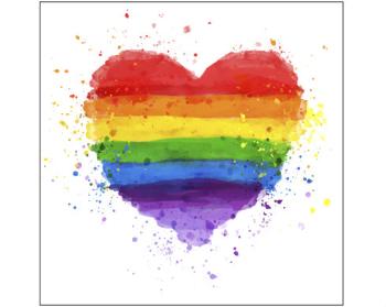 Plakát čtverec Ikea kompatibilní Rainbow heart